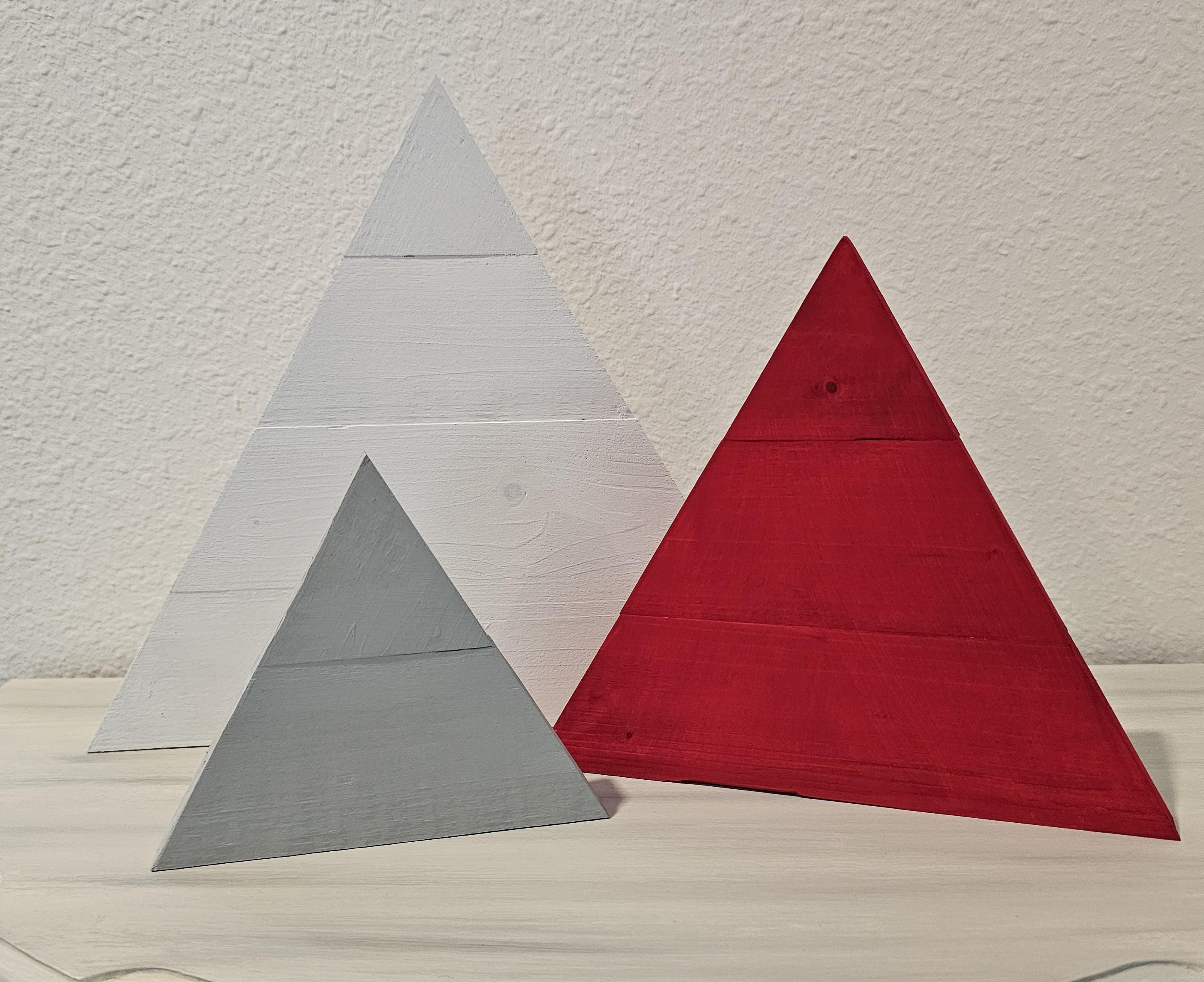 Handcrafted Wood Triangle Trees