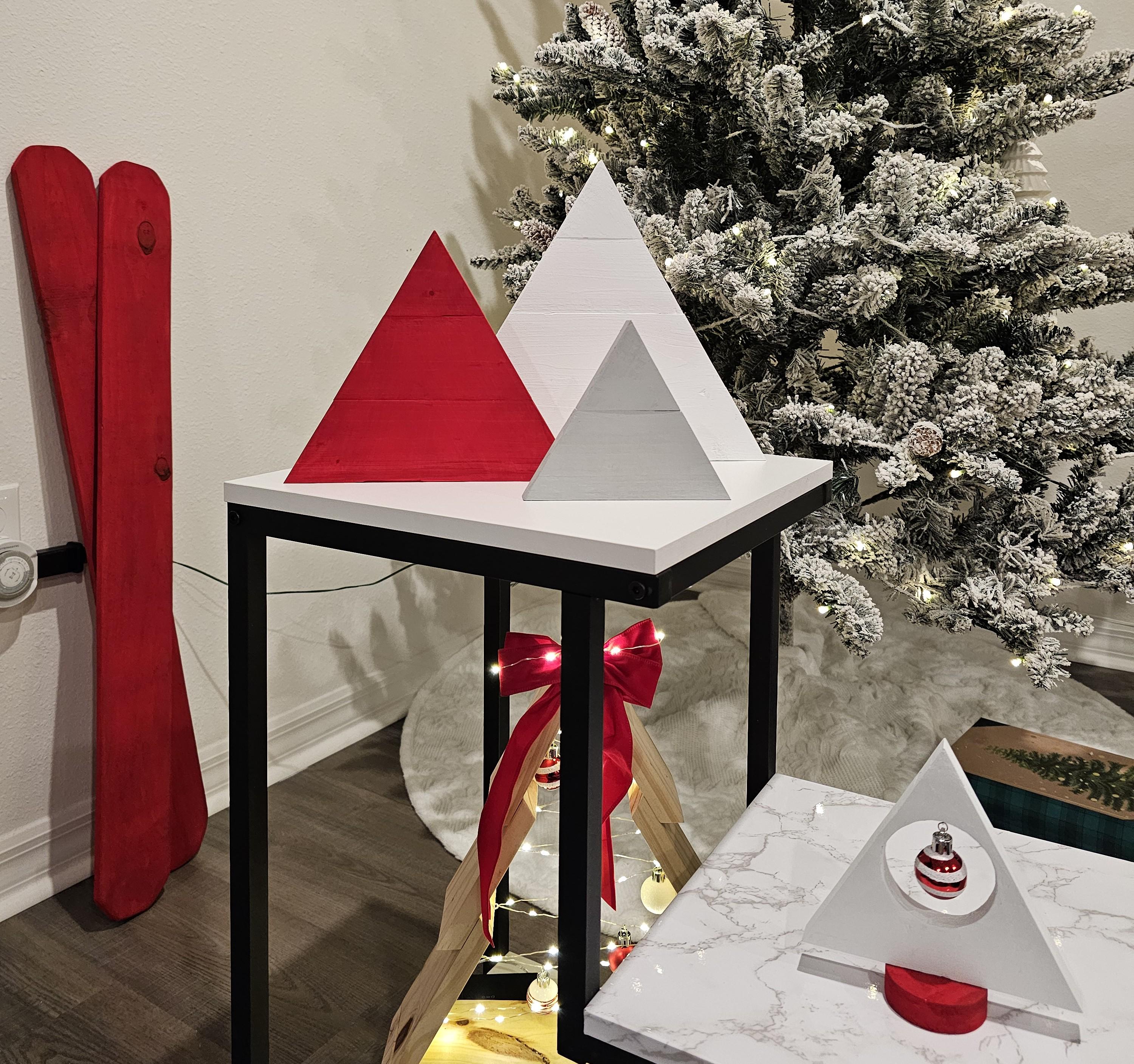 Handcrafted Wood Triangle Trees