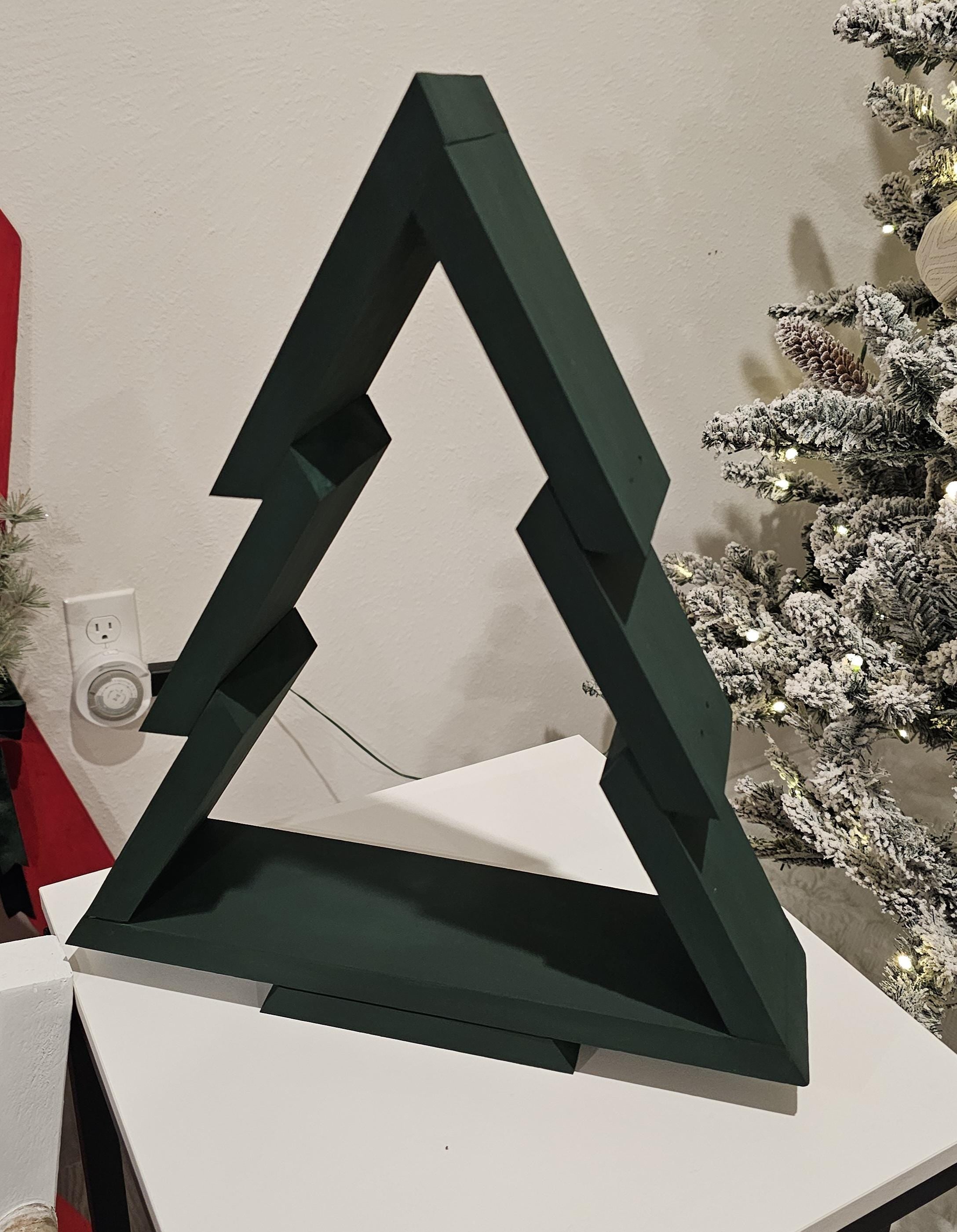 Handcrafted Layered Wood Christmas Tree - Additional Decorations Optional