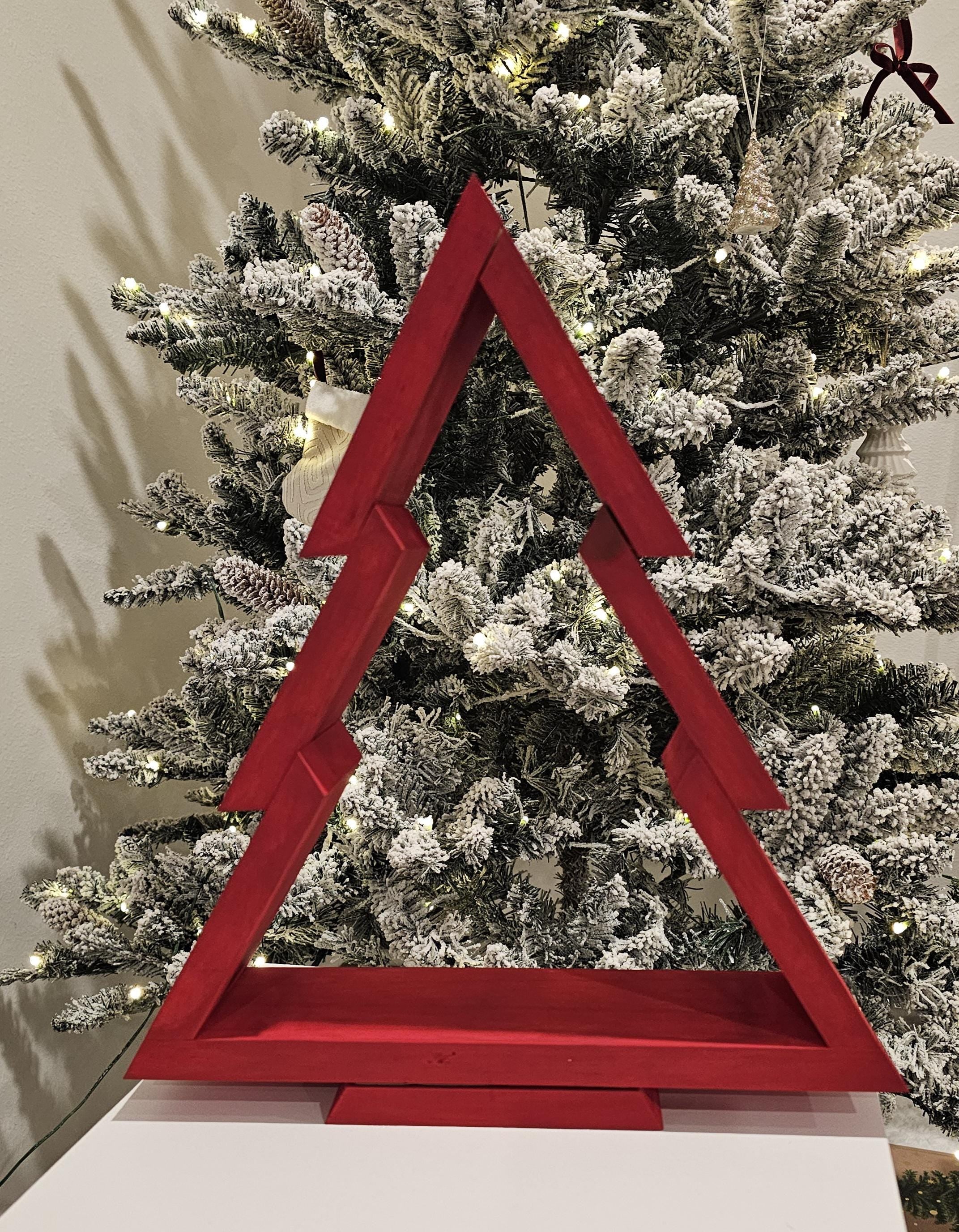 Handcrafted Layered Wood Christmas Tree - Additional Decorations Optional