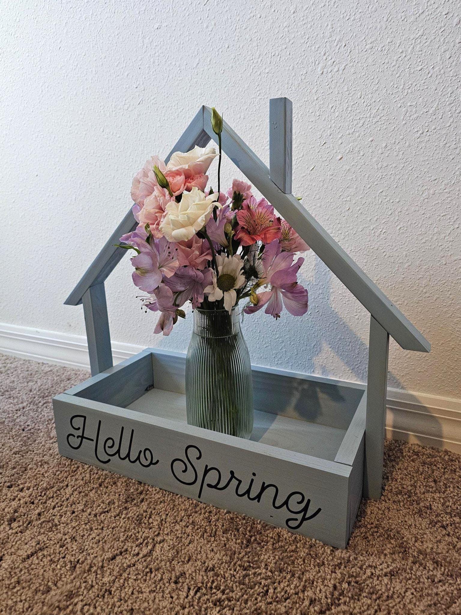 Plant House Home Decor | Handmade Wooden Mini Planter House | Plant Lover Gift | Spring & Summer Home Decor | Cozy Cottagecore Decor