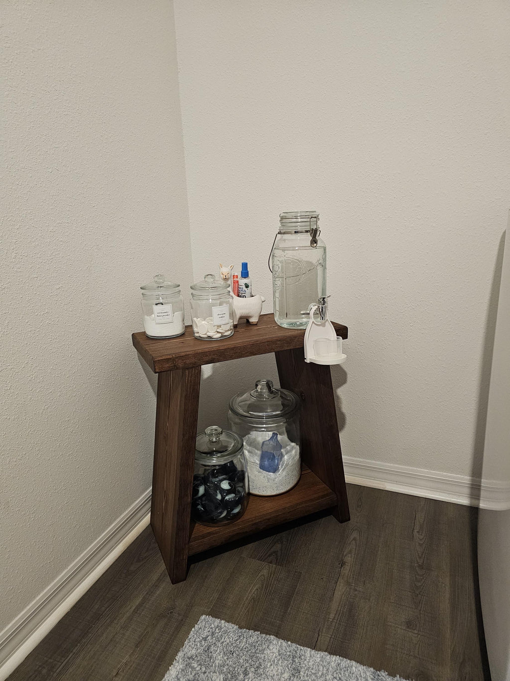 Solid Wood Side Table with Lower Shelf, Angled Legs, Rounded Top | End Table, Accent Table, Nightstand, Wedging Table | Pick your finish!