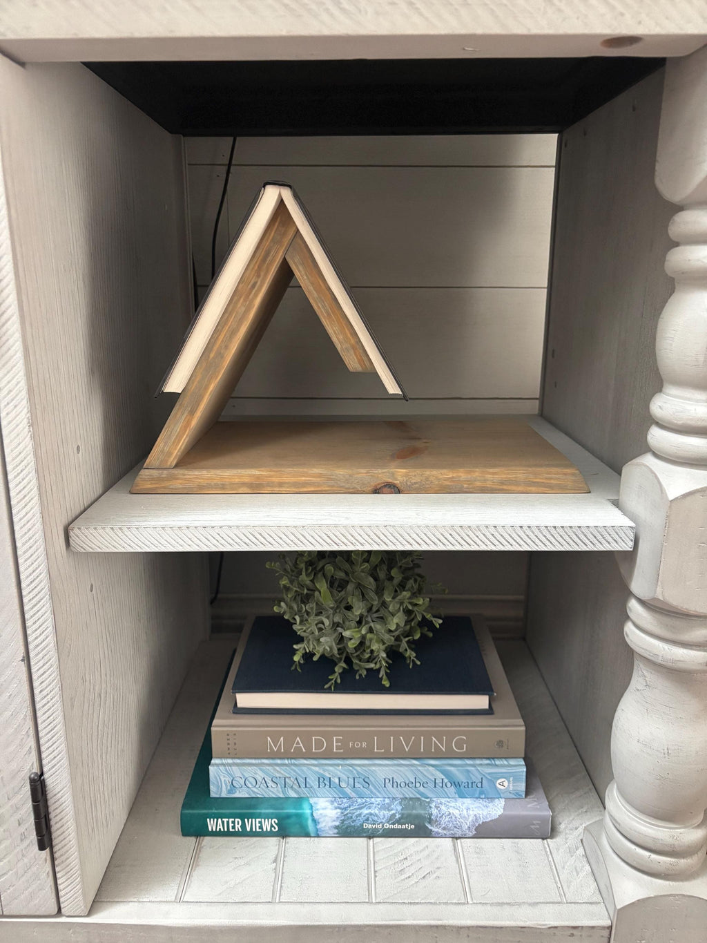 Handmade Wooden Book Rest with Mug Spot | Book Page Holder | Book Valet