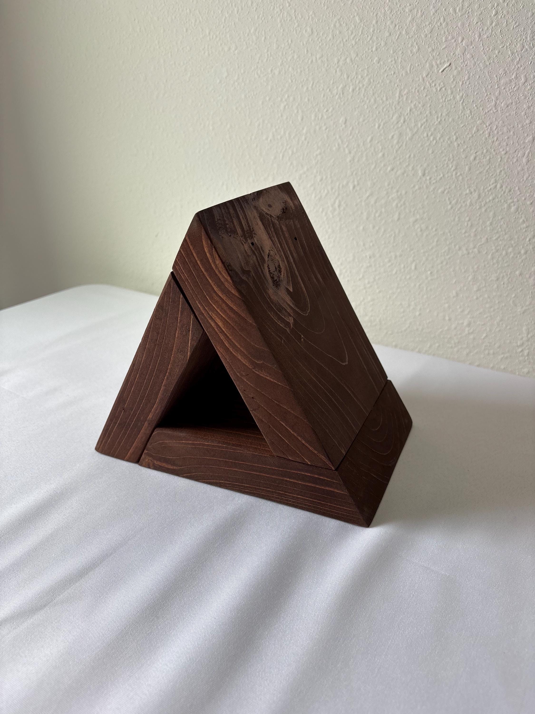 Handmade Triangular Wooden Book Rest | Book Valet & Open Book Holder | Slim or Chunky Profile | Multiple Finish Options