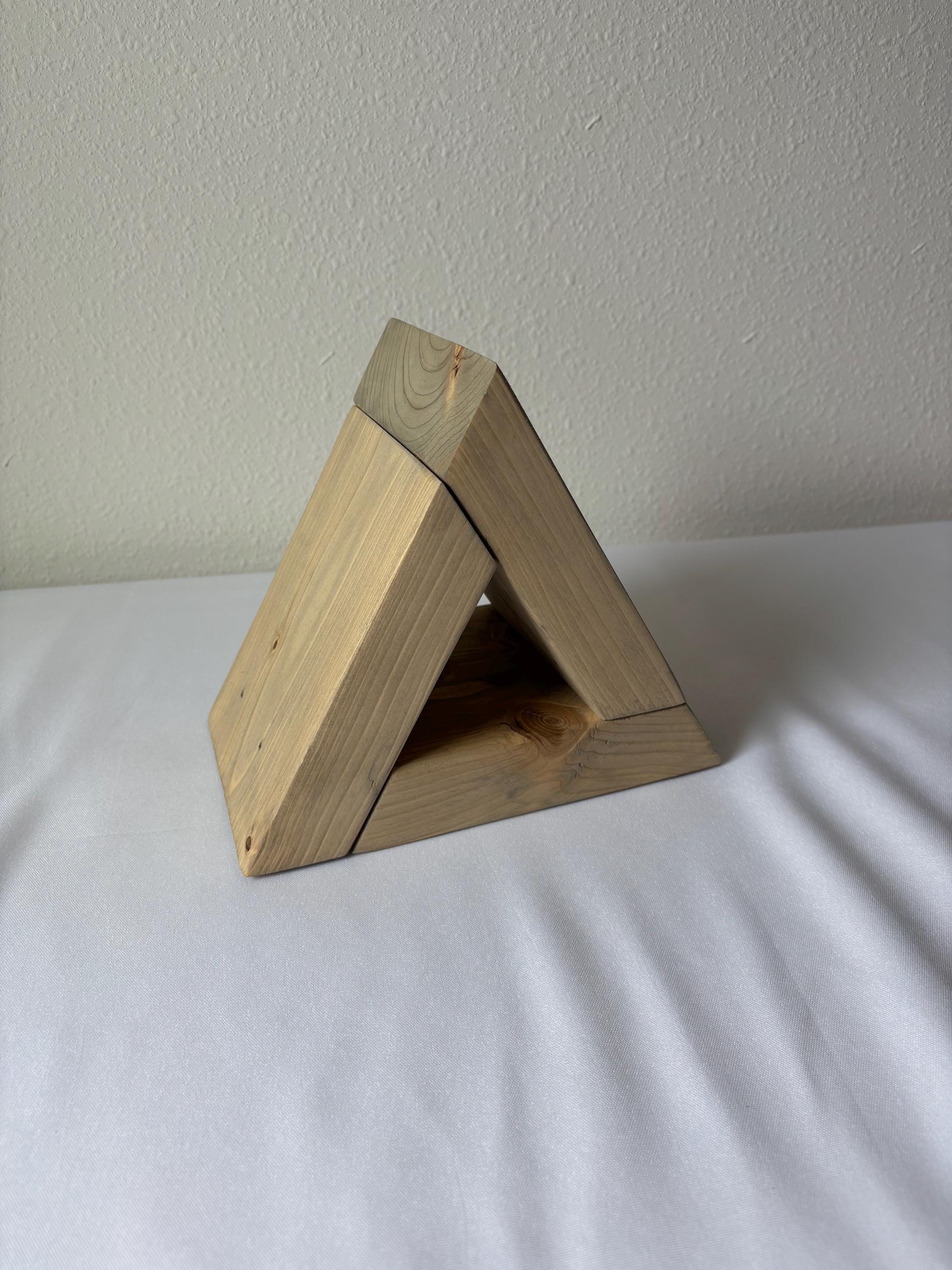 Handmade Triangular Wooden Book Rest | Book Valet & Open Book Holder | Slim or Chunky Profile | Multiple Finish Options