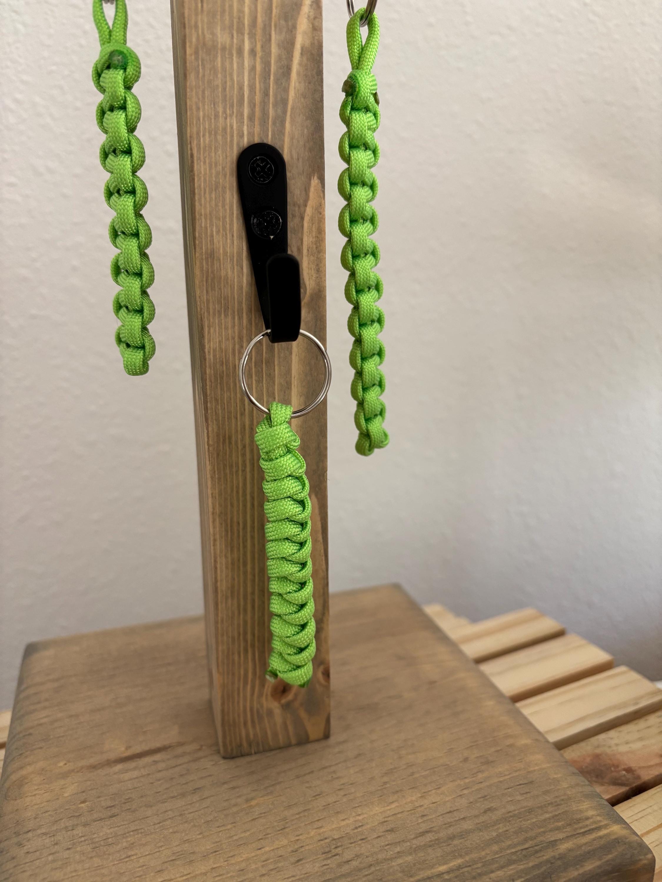 Handmade Neon Green Parachute Cord Keychains