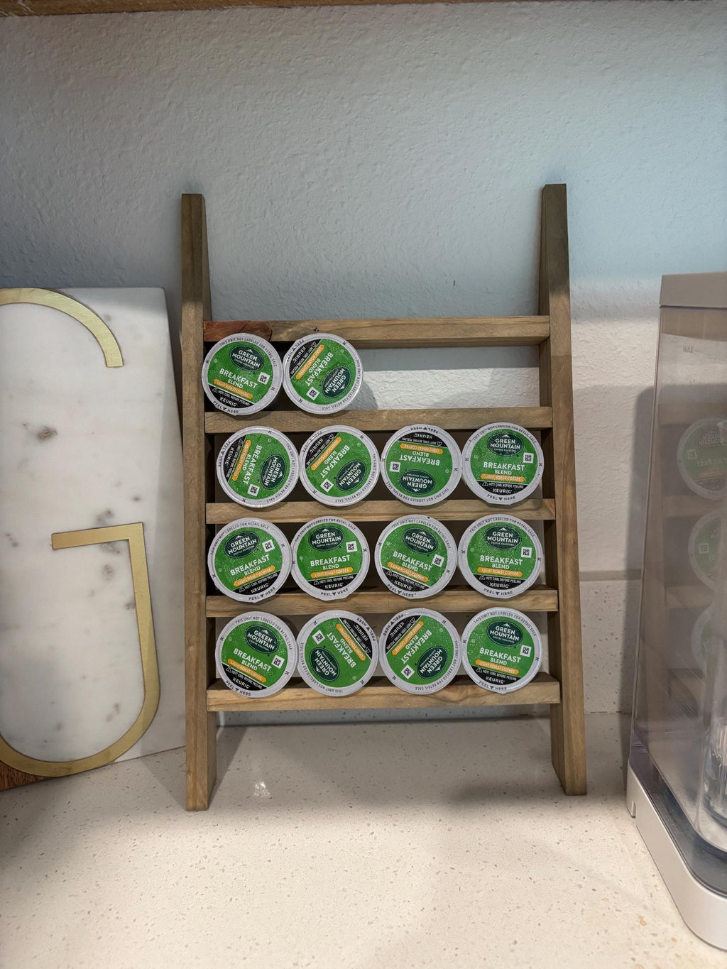 Wooden Coffee Pod Ladder | K-Cup Holder & Coffee Bar Organizer | Small or Large | Multiple Finish Options