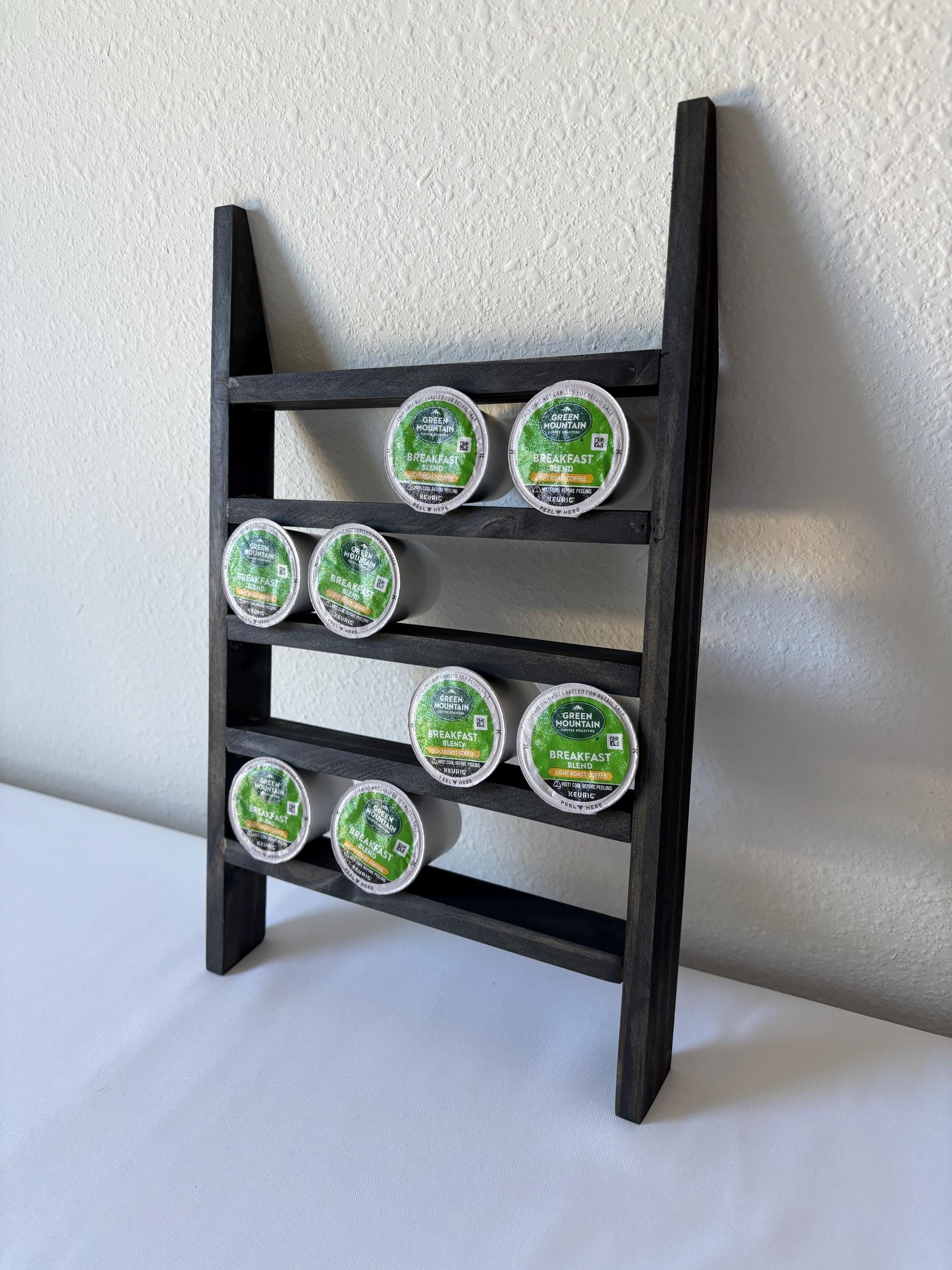 Wooden Coffee Pod Ladder | K-Cup Holder & Coffee Bar Organizer | Small or Large | Multiple Finish Options