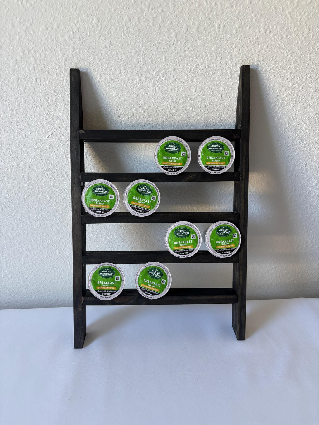 Wooden Coffee Pod Ladder | K-Cup Holder & Coffee Bar Organizer | Small or Large | Multiple Finish Options