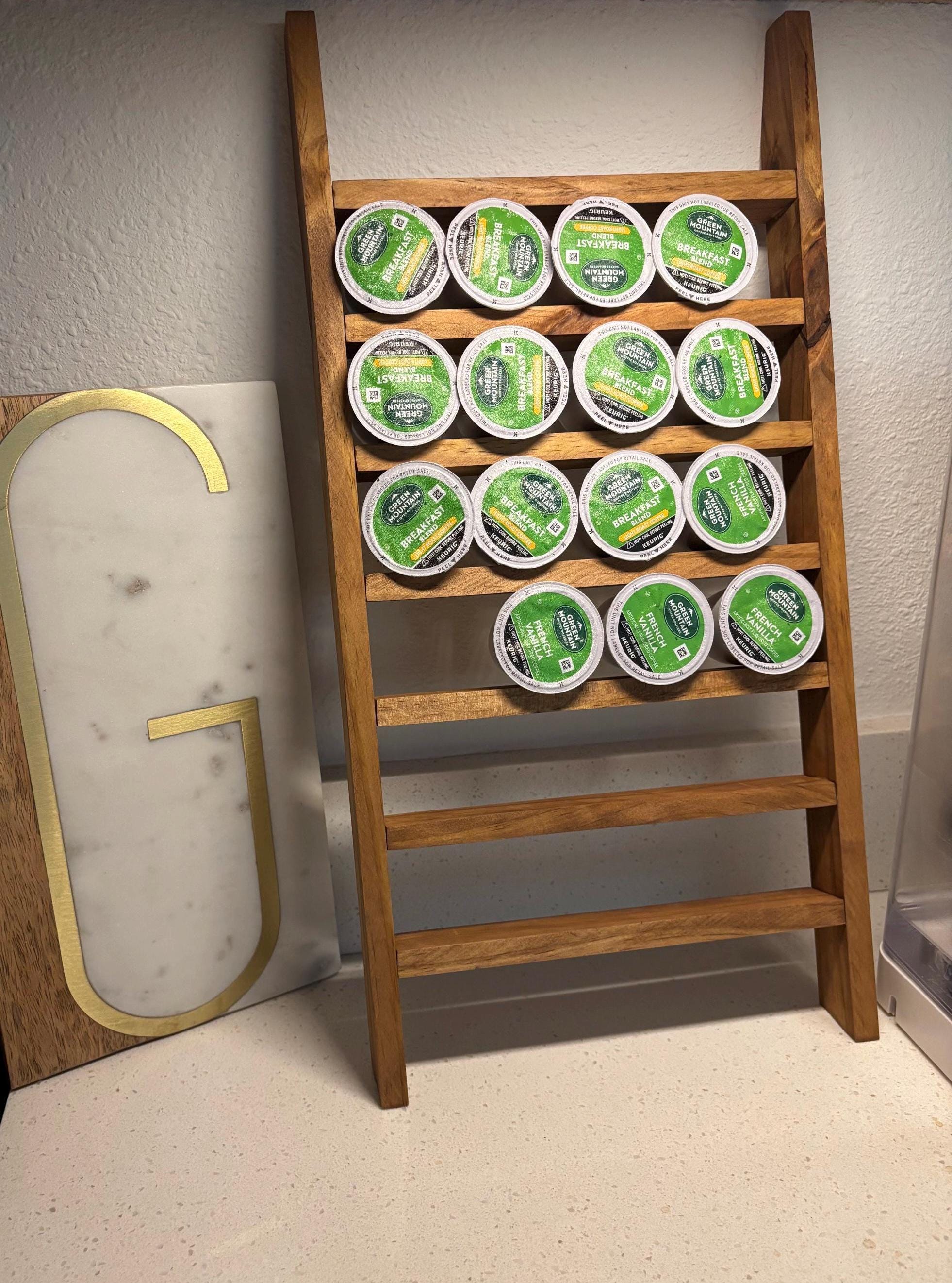 Wooden Coffee Pod Ladder | K-Cup Holder & Coffee Bar Organizer | Small or Large | Multiple Finish Options