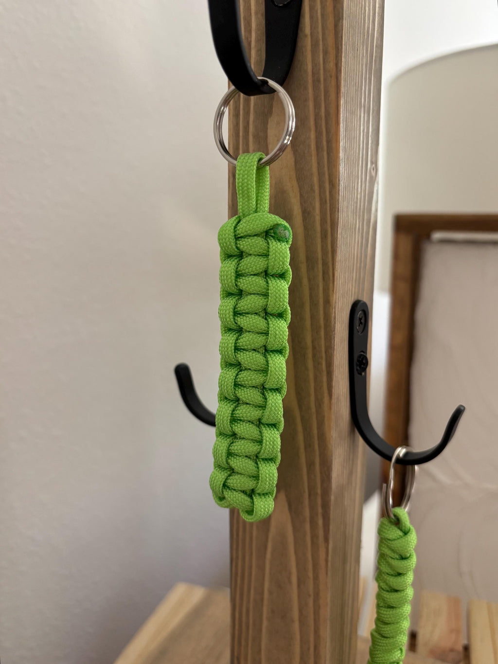 Handmade Neon Green Parachute Cord Keychains
