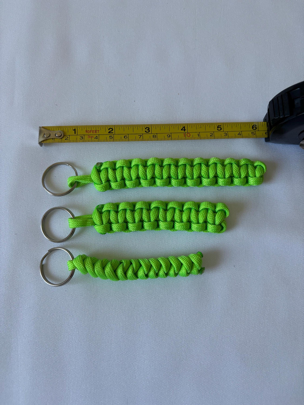 Handmade Neon Green Parachute Cord Keychains