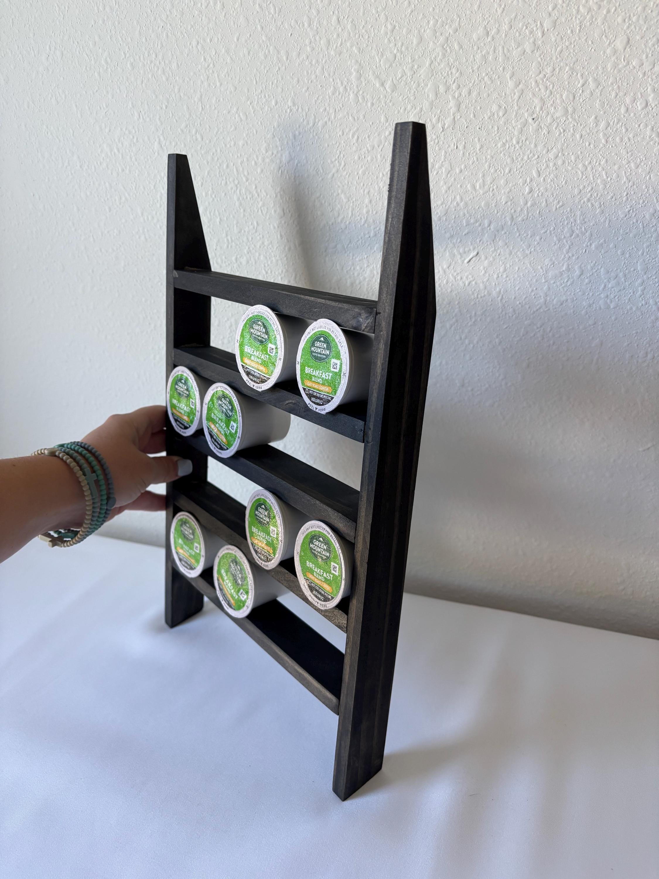 Wooden Coffee Pod Ladder | K-Cup Holder & Coffee Bar Organizer | Small or Large | Multiple Finish Options