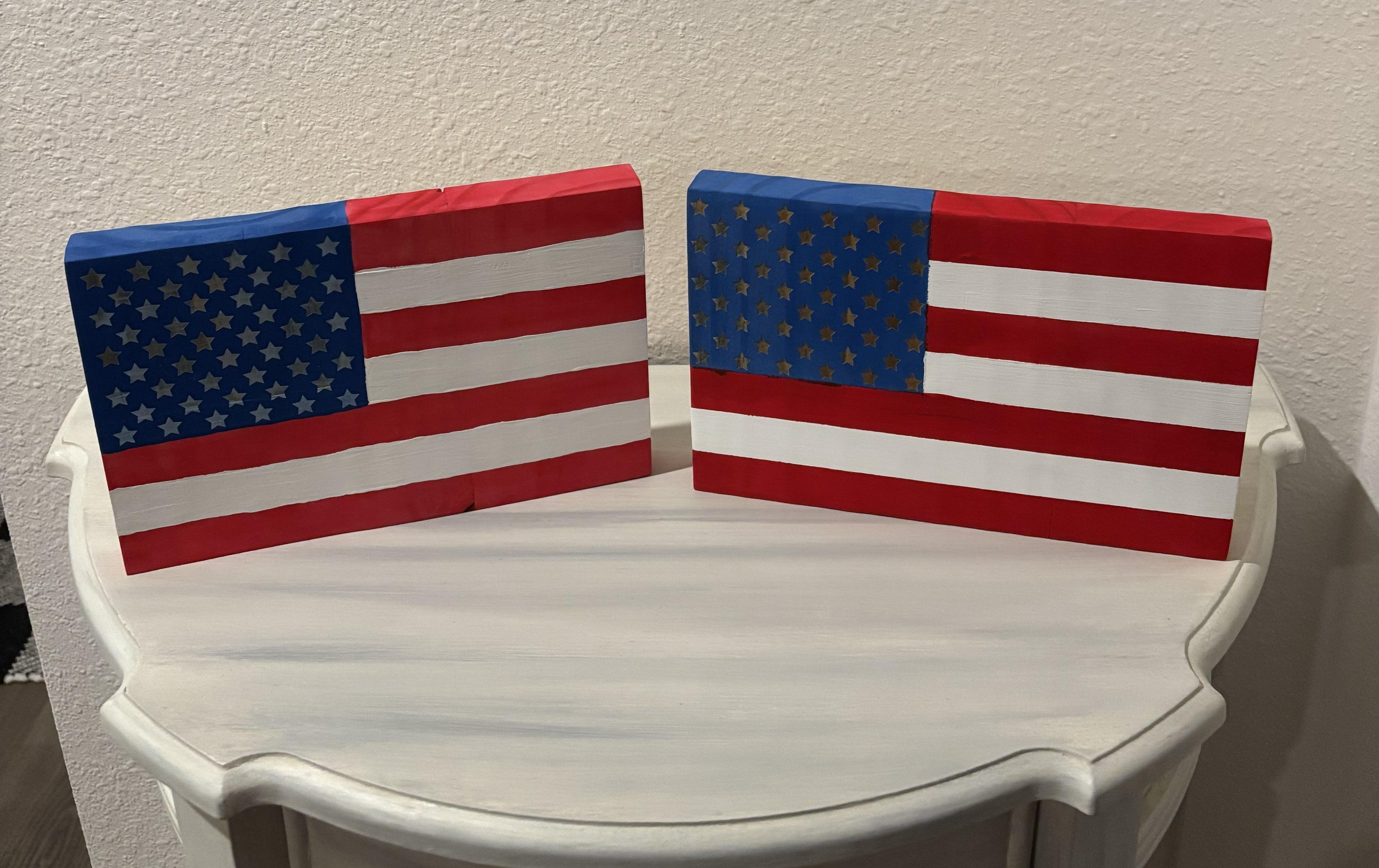 Handmade Wooden American Flag Wall & Shelf Decor