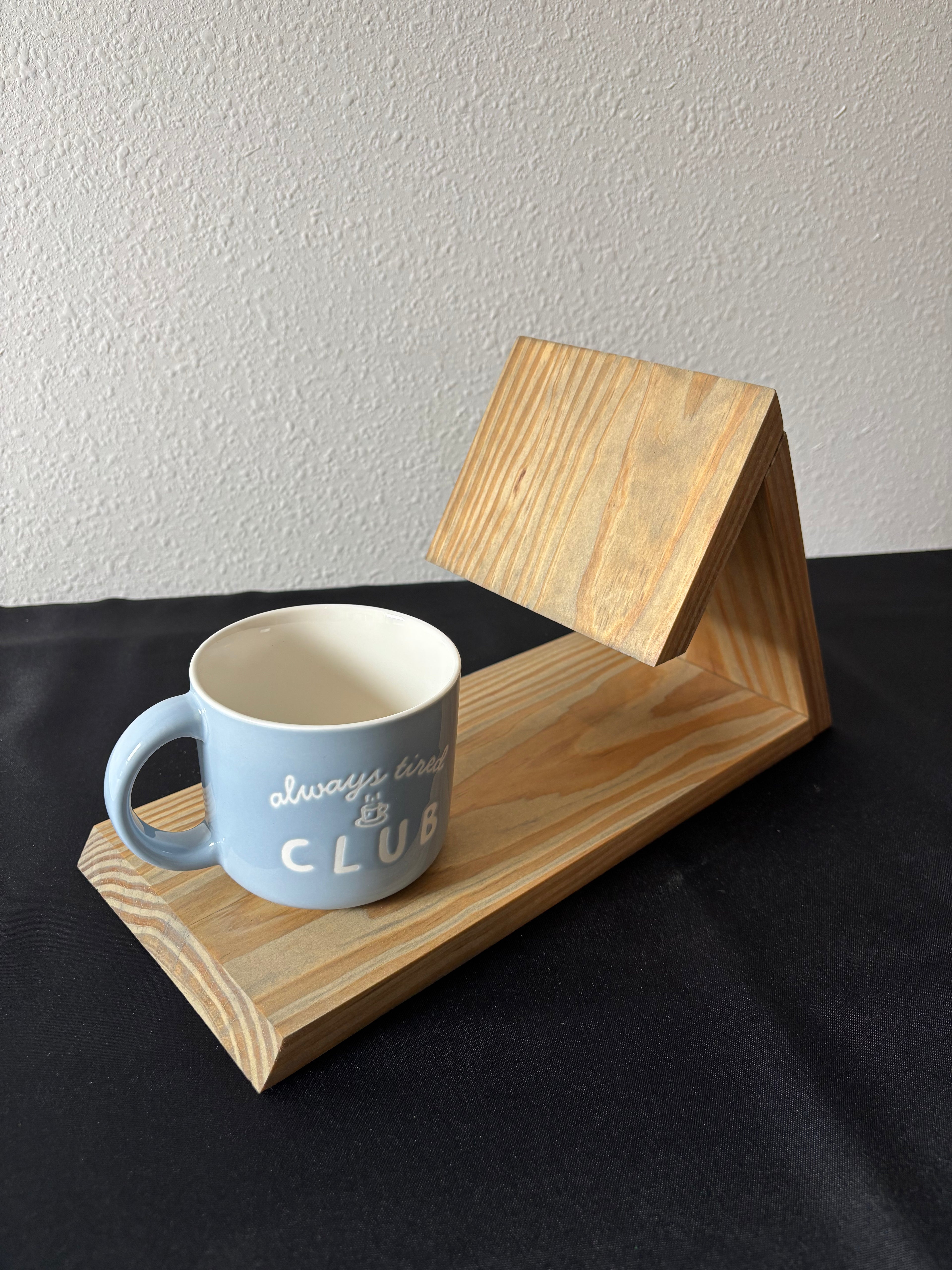 Handmade Wooden Book Rest with Mug Spot | Book Page Holder | Book Valet